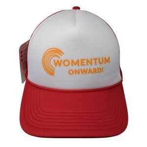Womentum Onward! Snapback Rope Trucker Hat Red One Size CustomInk W/Tags
